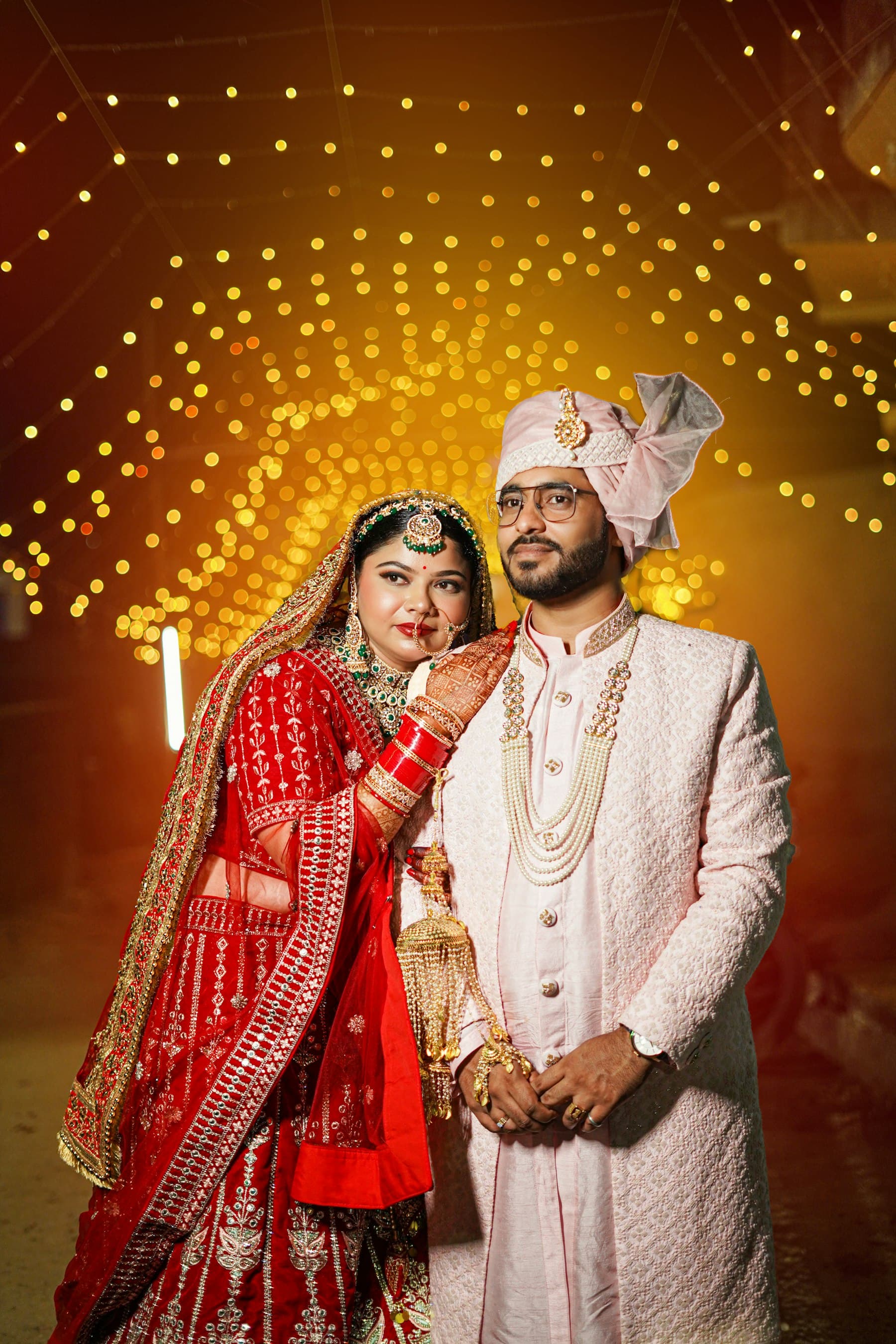 Editorial Indian wedding couple portrait